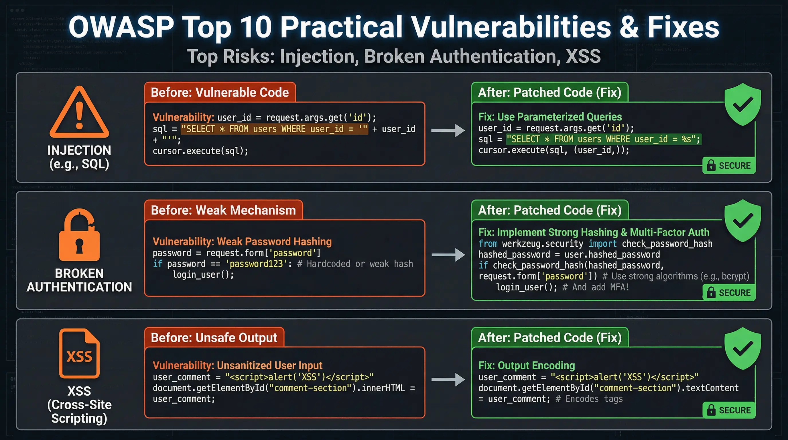 OWASP Top 10 : Correctifs pratiques