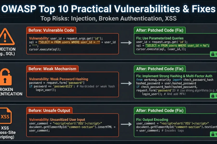 OWASP أفضل 10: إصلاحات عملية